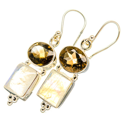 Rainbow Moonstone Earrings handcrafted by Ana Silver Co - EARR419672