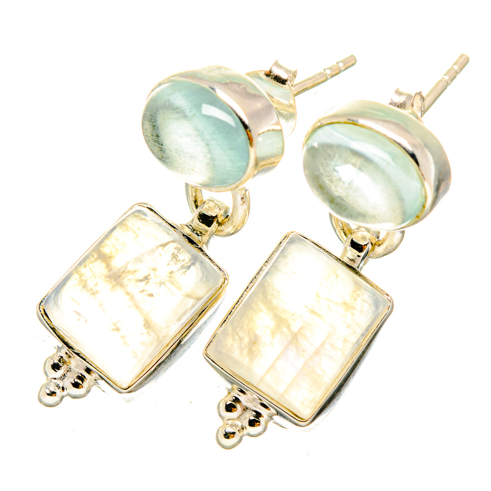 Rainbow Moonstone Earrings handcrafted by Ana Silver Co - EARR419675