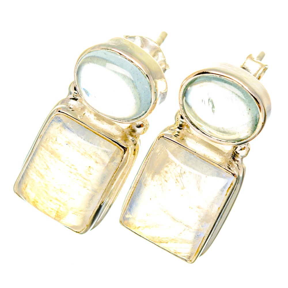 Rainbow Moonstone Earrings handcrafted by Ana Silver Co - EARR419682