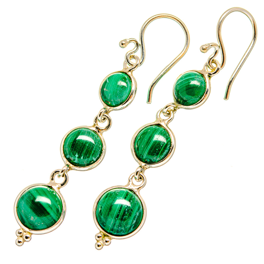 Malachite Earrings handcrafted by Ana Silver Co - EARR419688