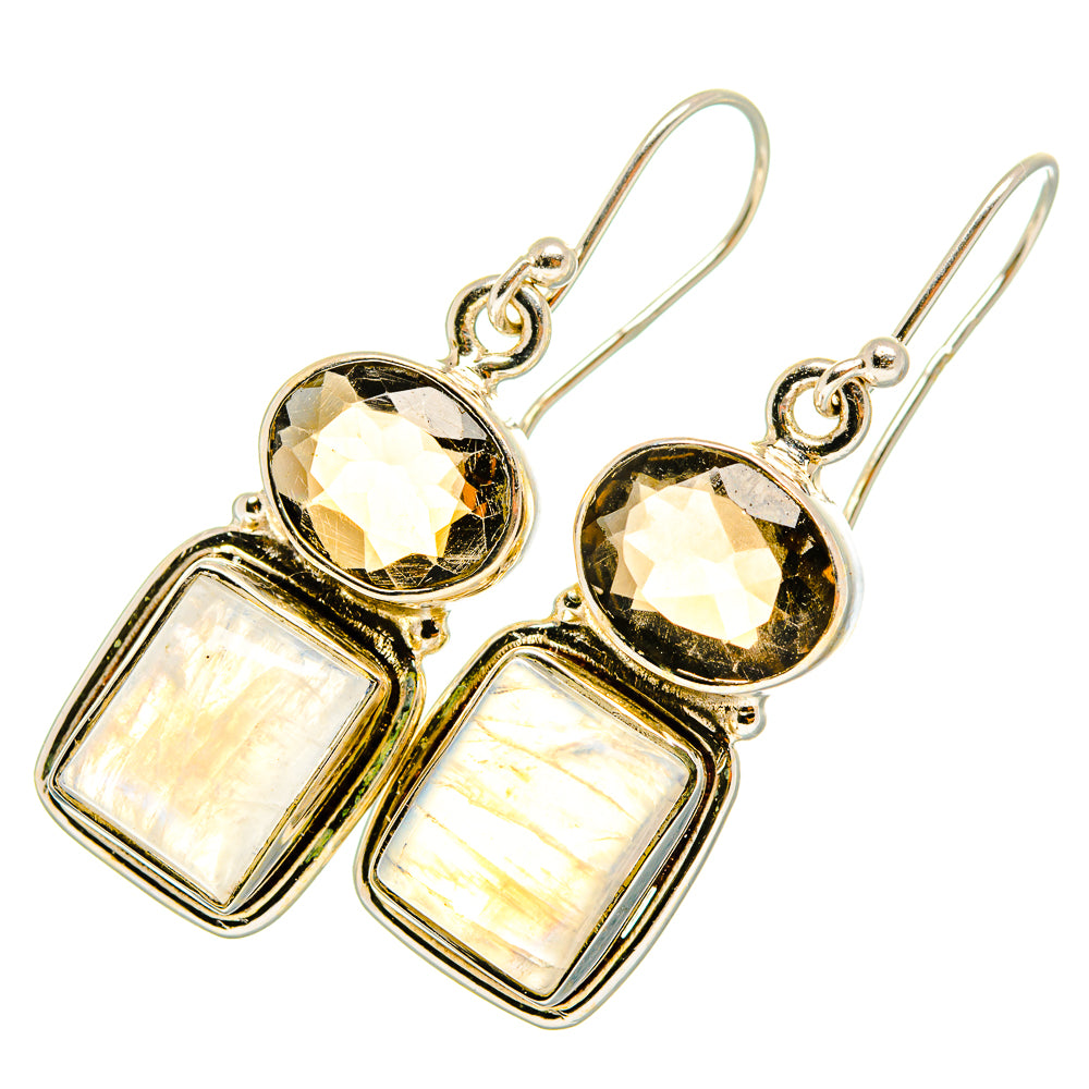 Rainbow Moonstone Earrings handcrafted by Ana Silver Co - EARR419703