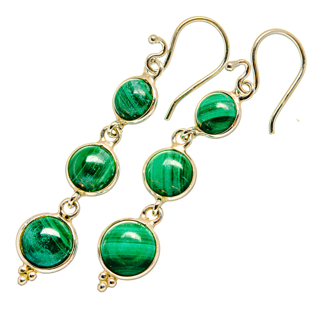 Malachite Earrings handcrafted by Ana Silver Co - EARR419704