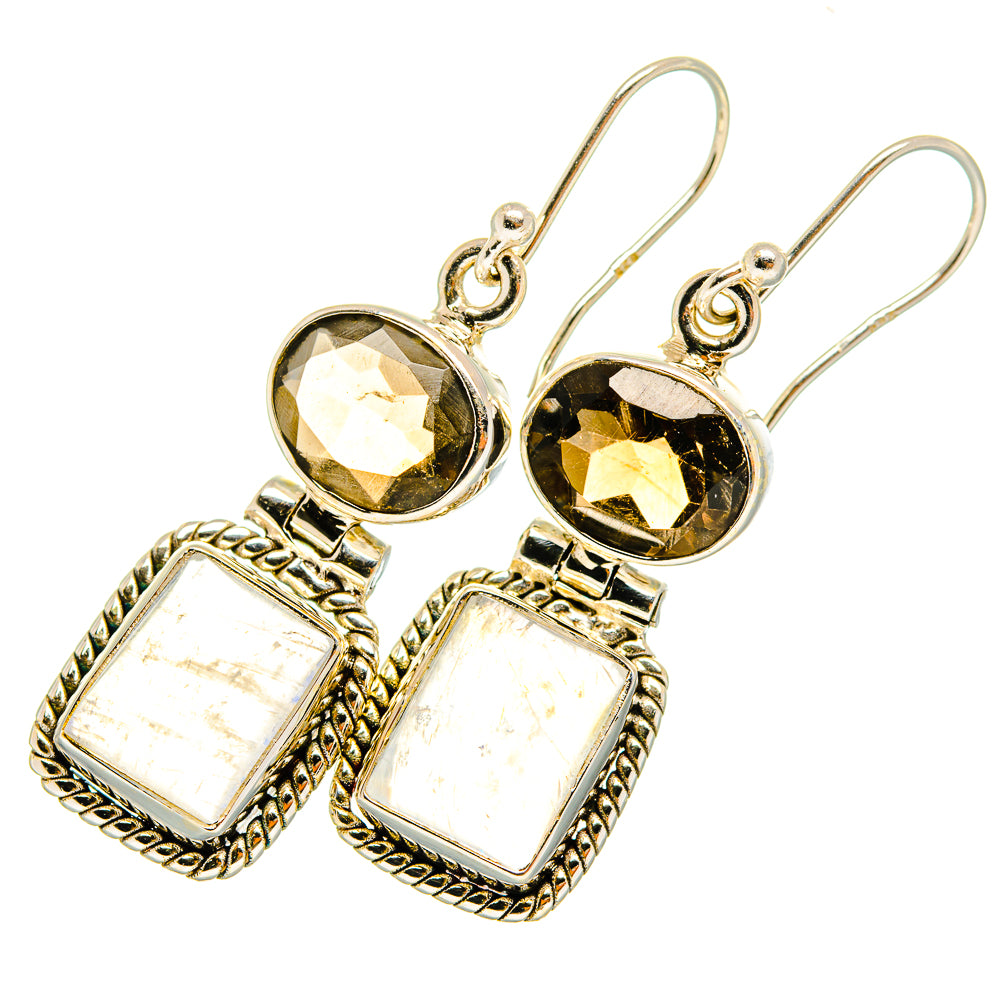 Rainbow Moonstone Earrings handcrafted by Ana Silver Co - EARR419712