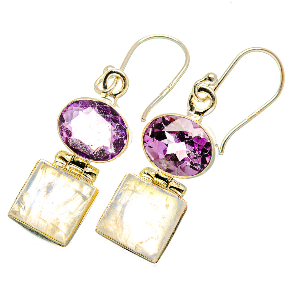 Rainbow Moonstone Earrings handcrafted by Ana Silver Co - EARR419721