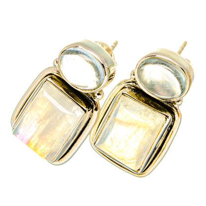 Rainbow Moonstone Earrings handcrafted by Ana Silver Co - EARR419731