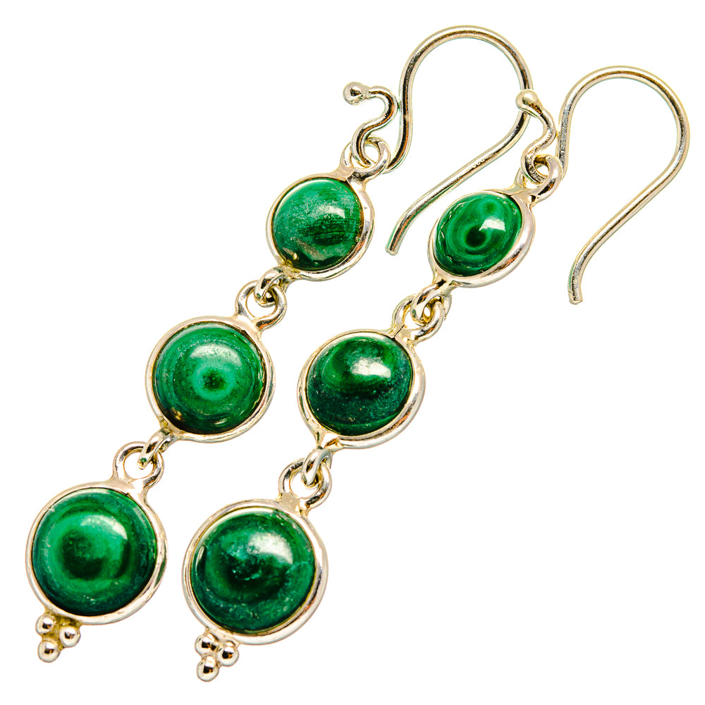 Malachite Earrings handcrafted by Ana Silver Co - EARR419734