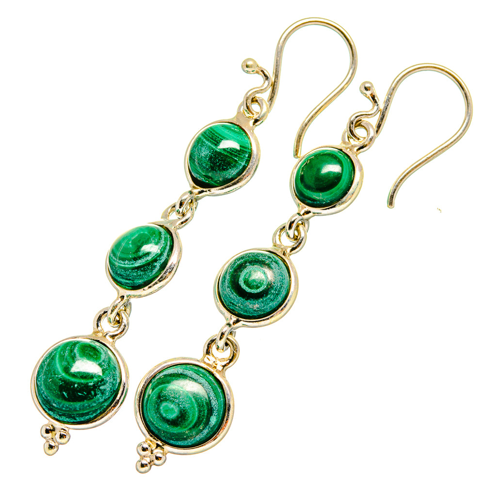 Malachite Earrings handcrafted by Ana Silver Co - EARR419739