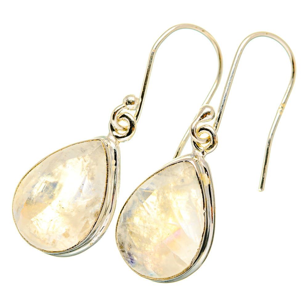 Rainbow Moonstone Earrings handcrafted by Ana Silver Co - EARR419750