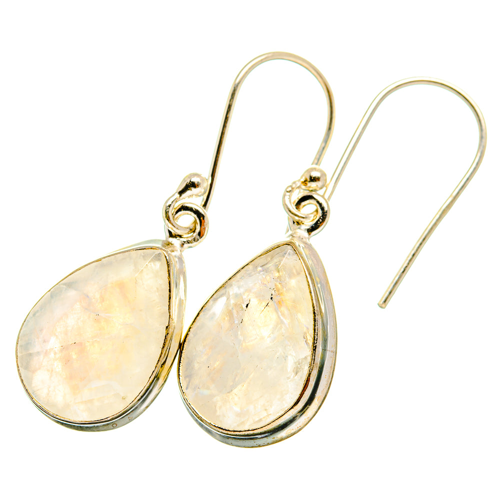 Rainbow Moonstone Earrings handcrafted by Ana Silver Co - EARR419756