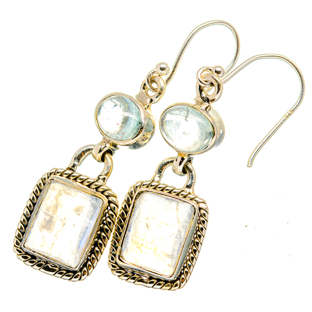 Rainbow Moonstone Earrings handcrafted by Ana Silver Co - EARR419768