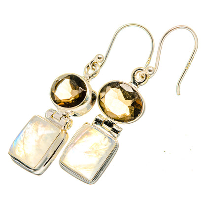 Rainbow Moonstone Earrings handcrafted by Ana Silver Co - EARR419770