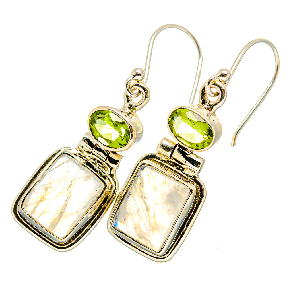 Rainbow Moonstone Earrings handcrafted by Ana Silver Co - EARR419773
