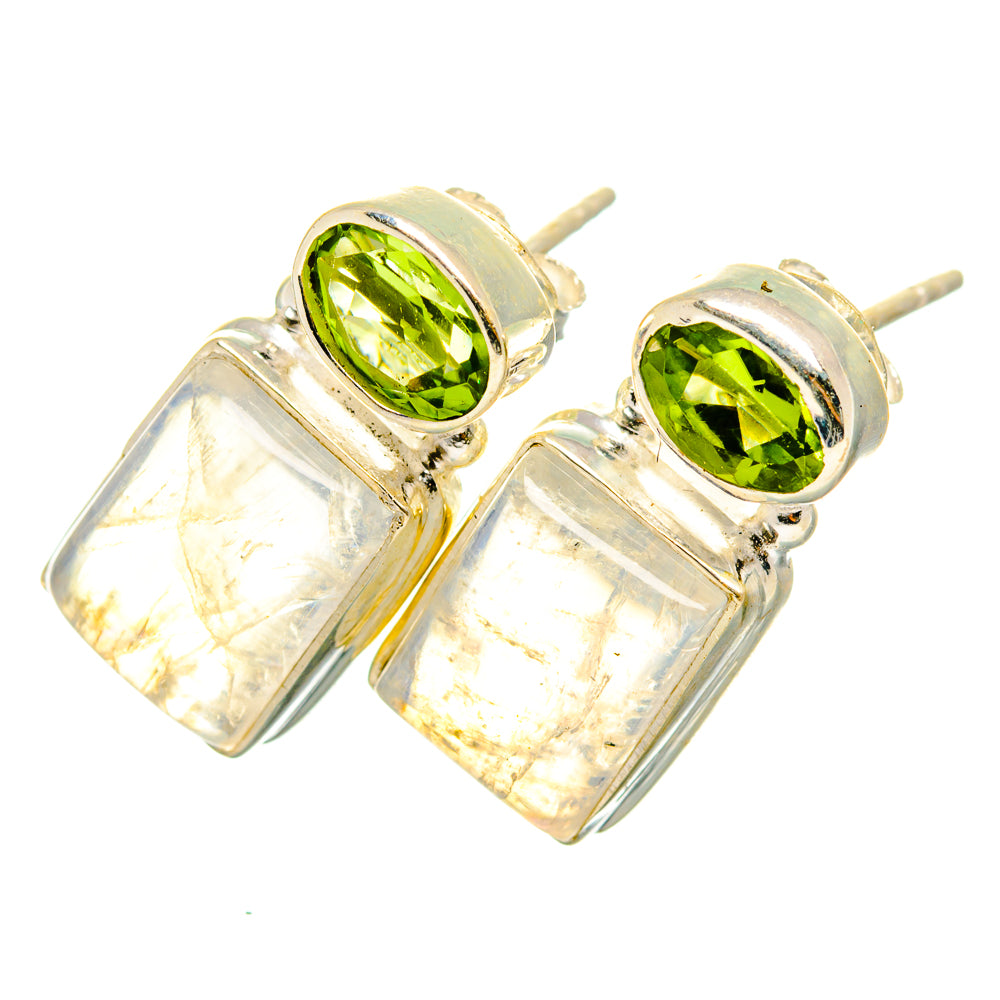 Rainbow Moonstone Earrings handcrafted by Ana Silver Co - EARR419775