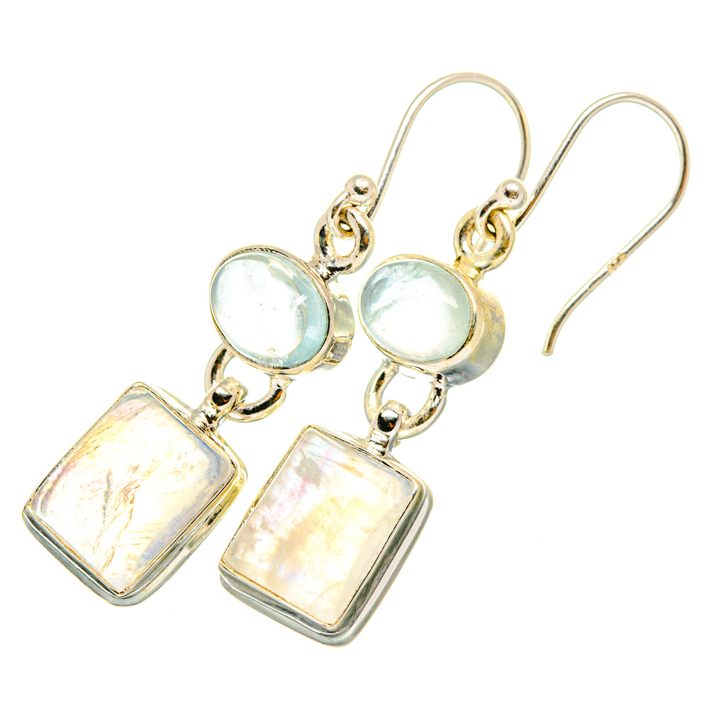 Rainbow Moonstone Earrings handcrafted by Ana Silver Co - EARR419781