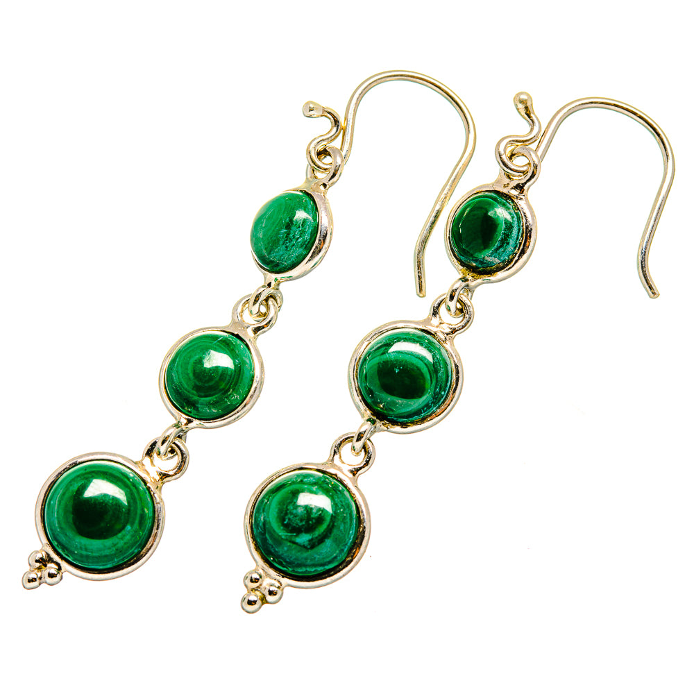 Malachite Earrings handcrafted by Ana Silver Co - EARR419784