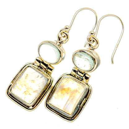 Rainbow Moonstone Earrings handcrafted by Ana Silver Co - EARR419785