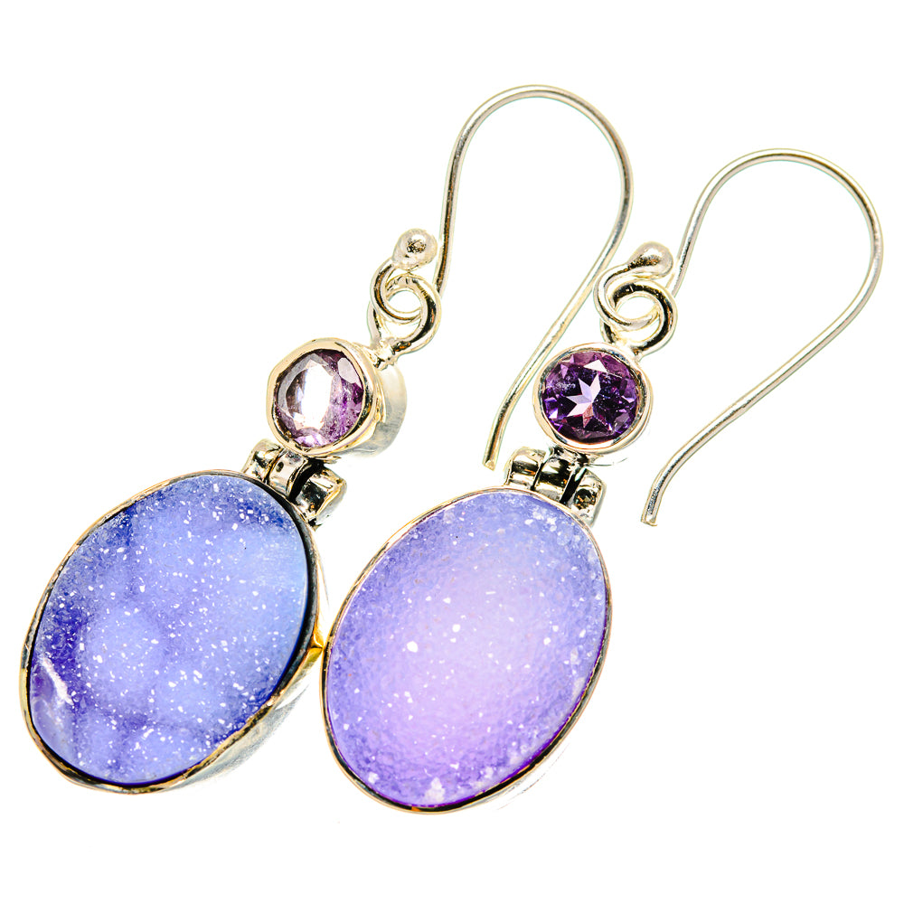 Purple Druzy Earrings handcrafted by Ana Silver Co - EARR419793