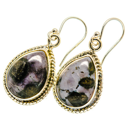 Gabbro Stone Earrings handcrafted by Ana Silver Co - EARR419814 - Photo 2