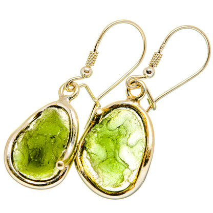 Czech Moldavite Earrings handcrafted by Ana Silver Co - EARR419818