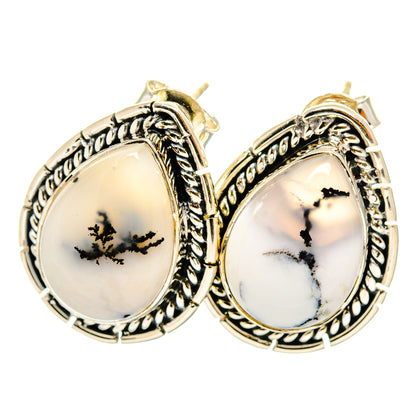 Dendritic Opal Earrings handcrafted by Ana Silver Co - EARR419823