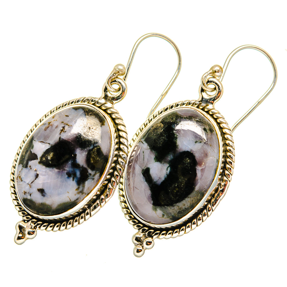 Gabbro Stone Earrings handcrafted by Ana Silver Co - EARR419849 - Photo 2