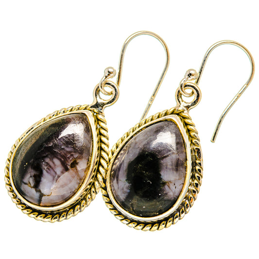 Gabbro Stone Earrings handcrafted by Ana Silver Co - EARR419866 - Photo 2