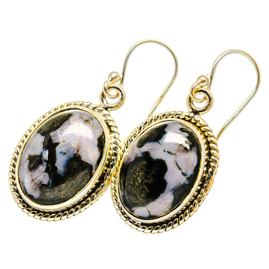 Gabbro Stone Earrings handcrafted by Ana Silver Co - EARR419872 - Photo 2