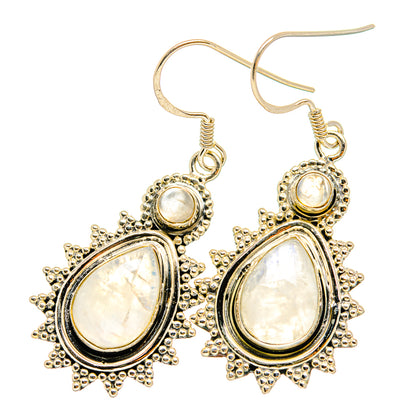 Rainbow Moonstone Earrings handcrafted by Ana Silver Co - EARR419875