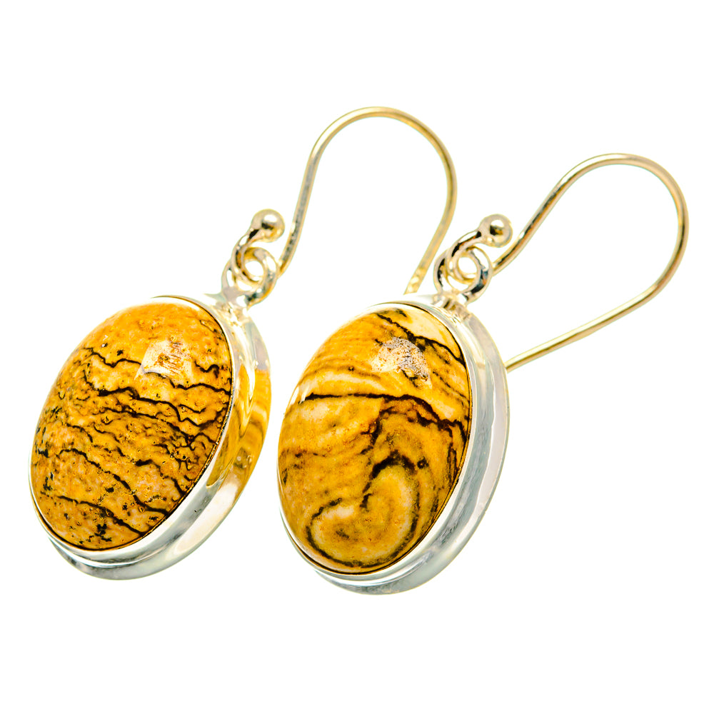 Picture Jasper Earrings handcrafted by Ana Silver Co - EARR419885