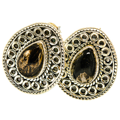 Golden Seraphinite Earrings handcrafted by Ana Silver Co - EARR419889 - Photo 2