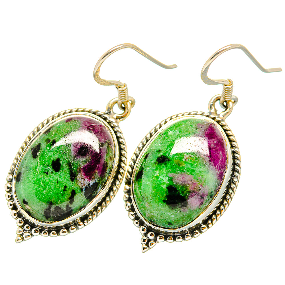 Ruby Zoisite Earrings handcrafted by Ana Silver Co - EARR419902