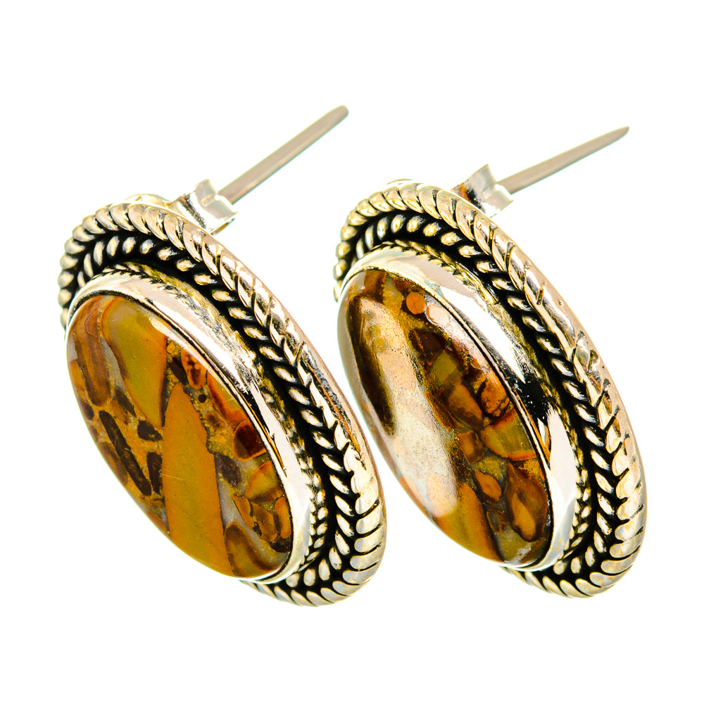 Bamboo Jasper Earrings handcrafted by Ana Silver Co - EARR419904