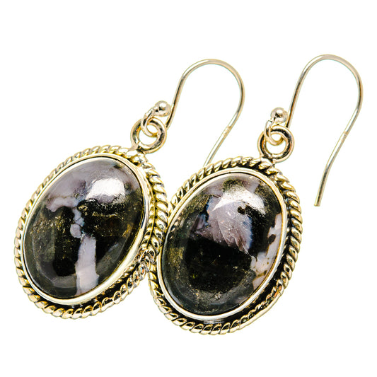 Gabbro Stone Earrings handcrafted by Ana Silver Co - EARR419917 - Photo 2