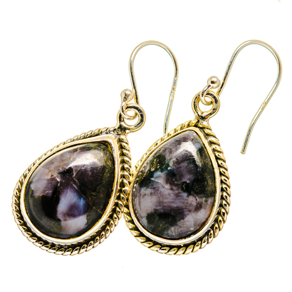 Gabbro Stone Earrings handcrafted by Ana Silver Co - EARR419919 - Photo 2