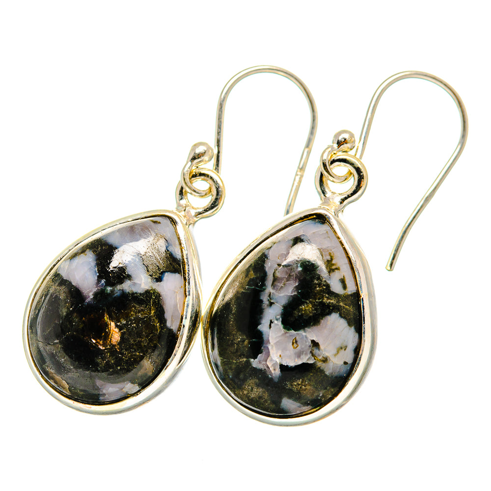 Gabbro Stone Earrings handcrafted by Ana Silver Co - EARR419925 - Photo 2