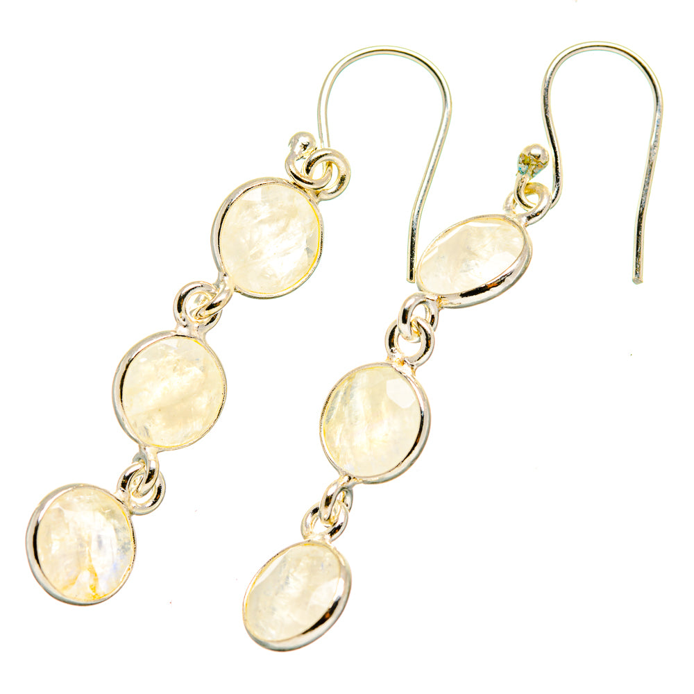 Rainbow Moonstone Earrings handcrafted by Ana Silver Co - EARR419929