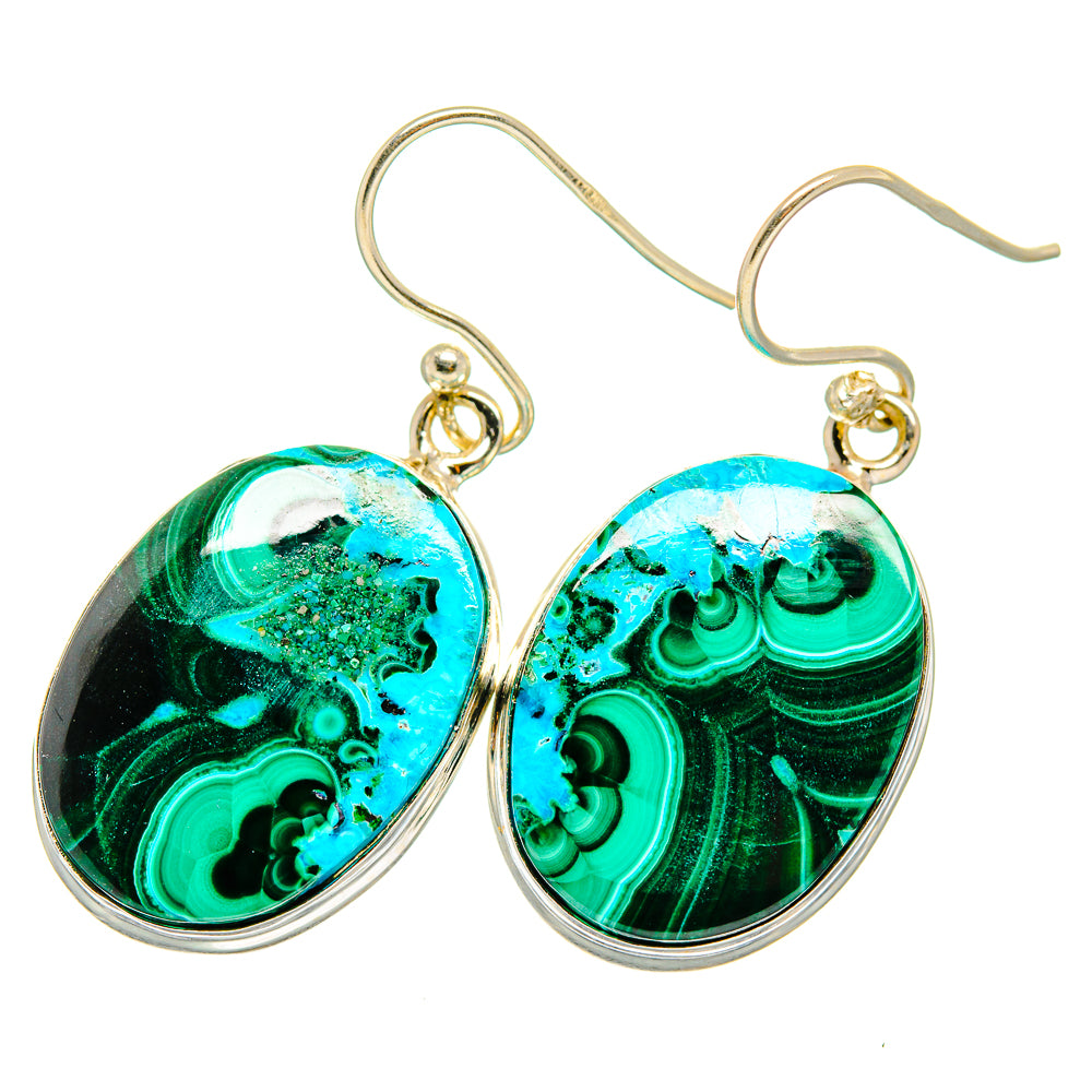 Malachite In Chrysocolla Earrings handcrafted by Ana Silver Co - EARR419930
