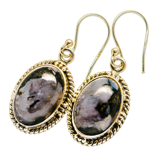 Gabbro Stone Earrings handcrafted by Ana Silver Co - EARR419940 - Photo 2