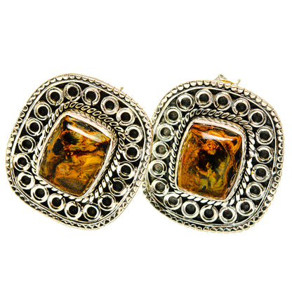 Golden Pietersite Earrings handcrafted by Ana Silver Co - EARR419945
