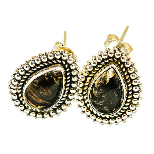 Golden Seraphinite Earrings handcrafted by Ana Silver Co - EARR419947