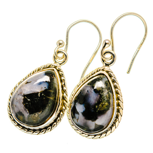 Gabbro Stone Earrings handcrafted by Ana Silver Co - EARR419953 - Photo 2