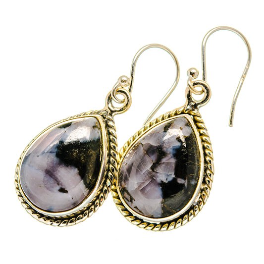 Gabbro Stone Earrings handcrafted by Ana Silver Co - EARR419960 - Photo 2