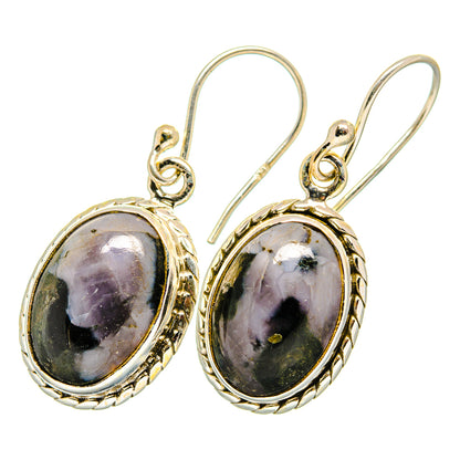 Gabbro Stone Earrings handcrafted by Ana Silver Co - EARR419967 - Photo 2