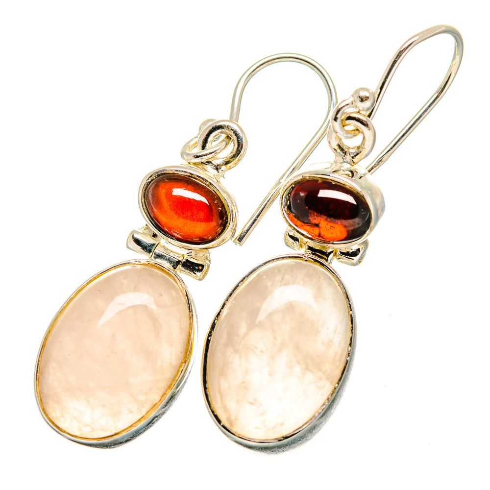 Rose Quartz Earrings handcrafted by Ana Silver Co - EARR419970