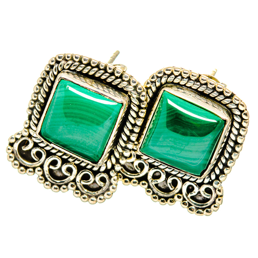 Malachite Earrings handcrafted by Ana Silver Co - EARR419971
