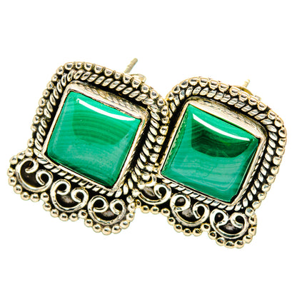 Malachite Earrings handcrafted by Ana Silver Co - EARR419971