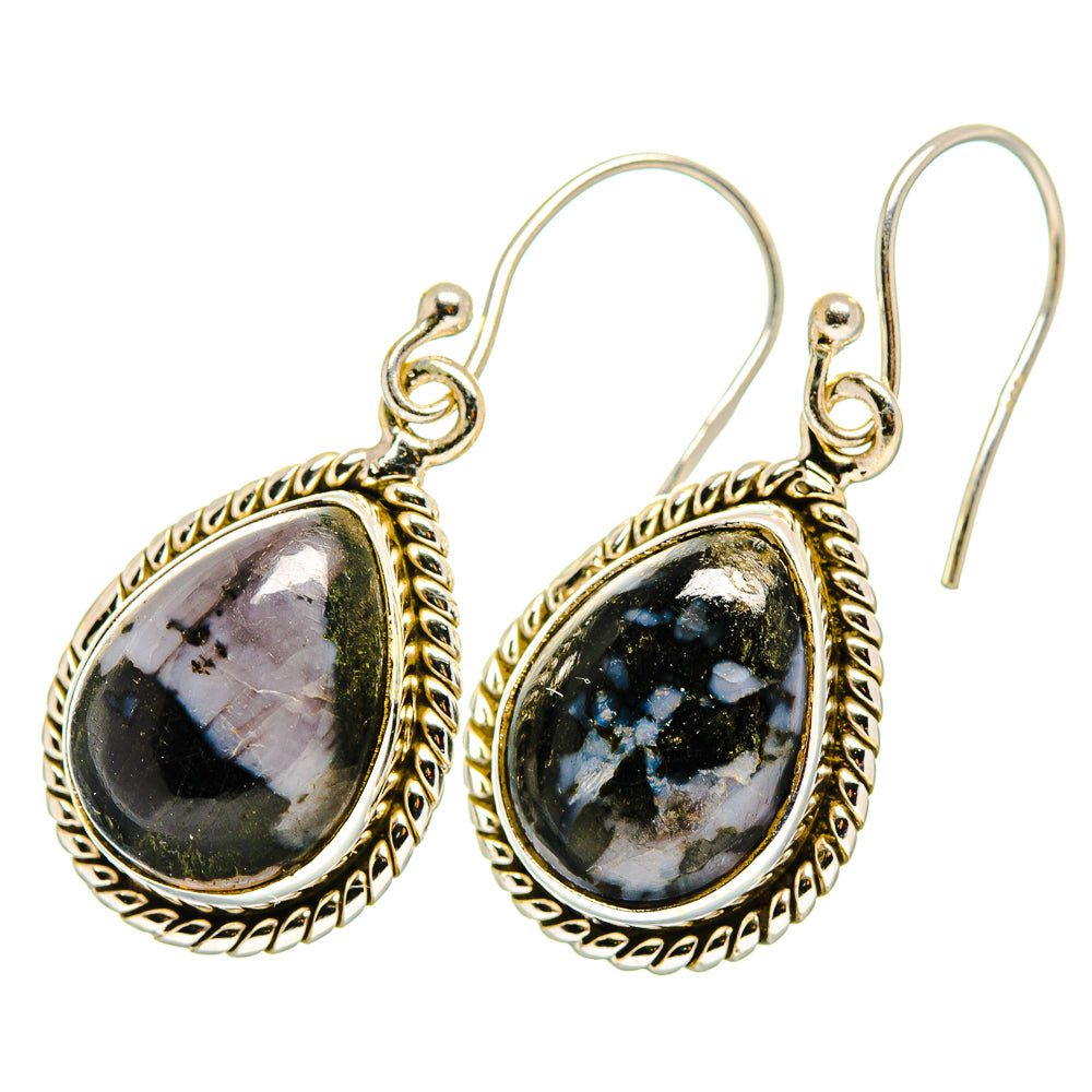 Gabbro Stone Earrings handcrafted by Ana Silver Co - EARR419974 - Photo 2