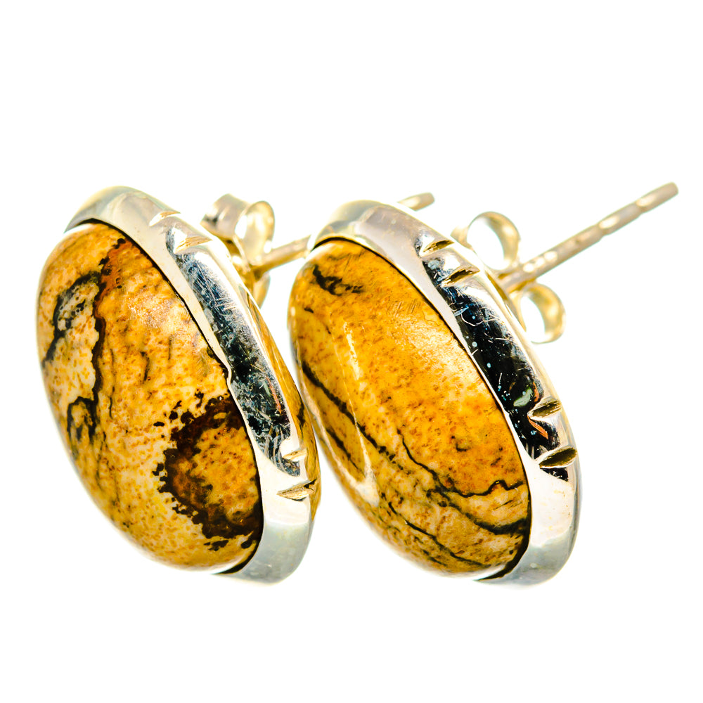 Picture Jasper Earrings handcrafted by Ana Silver Co - EARR419980
