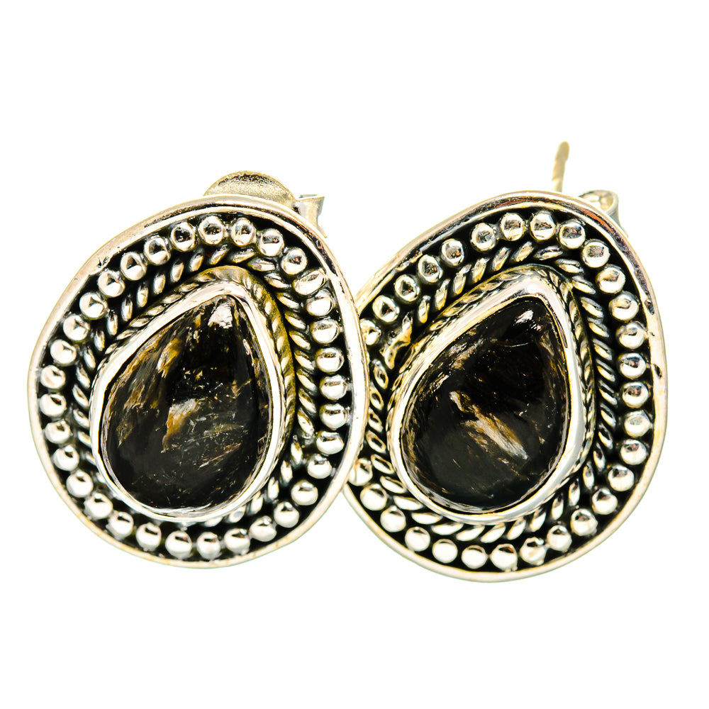 Golden Seraphinite Earrings handcrafted by Ana Silver Co - EARR419997 - Photo 2