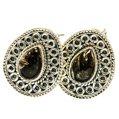 Golden Seraphinite Earrings handcrafted by Ana Silver Co - EARR419998 - Photo 2